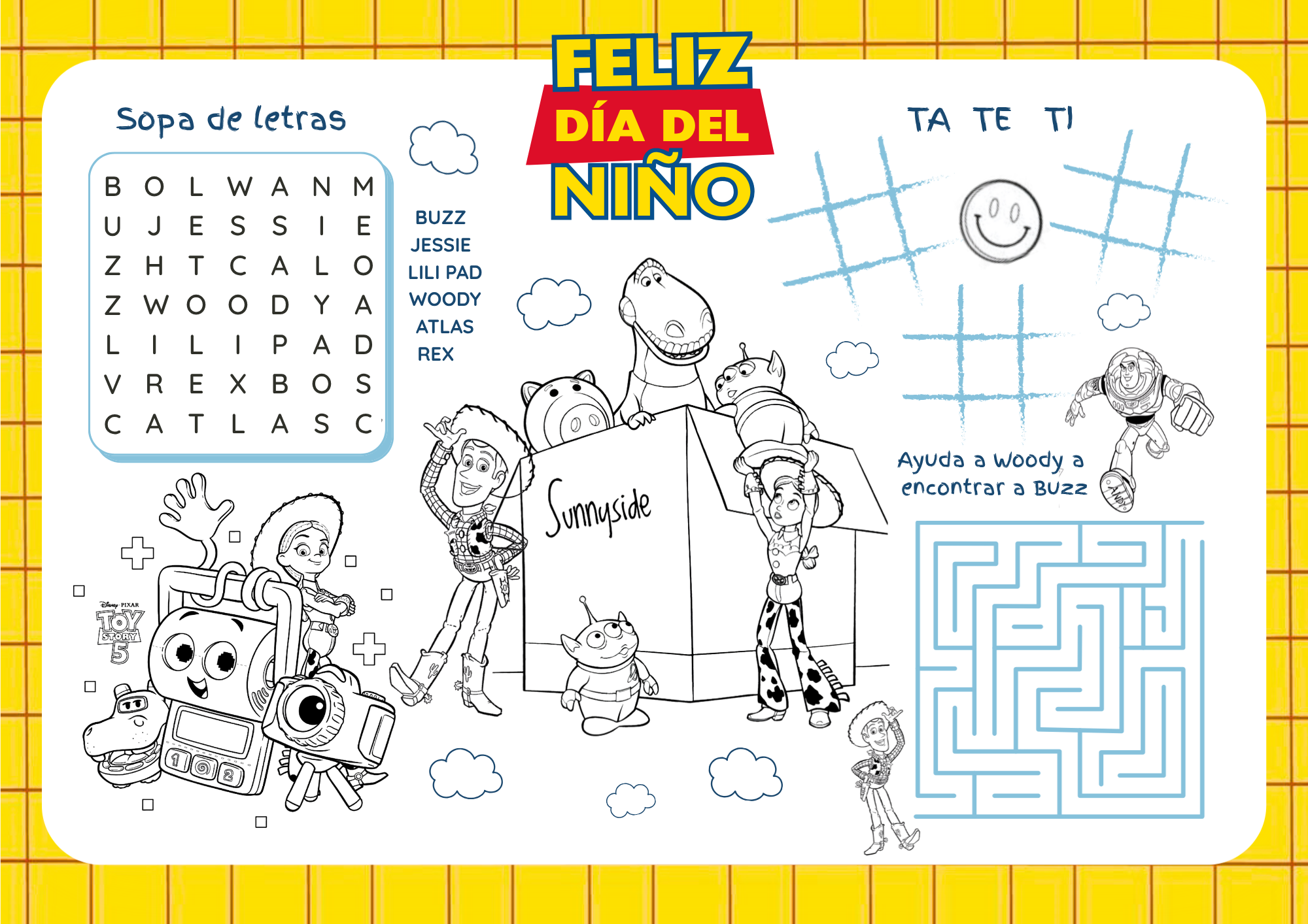 Mantel de juegos amarillo