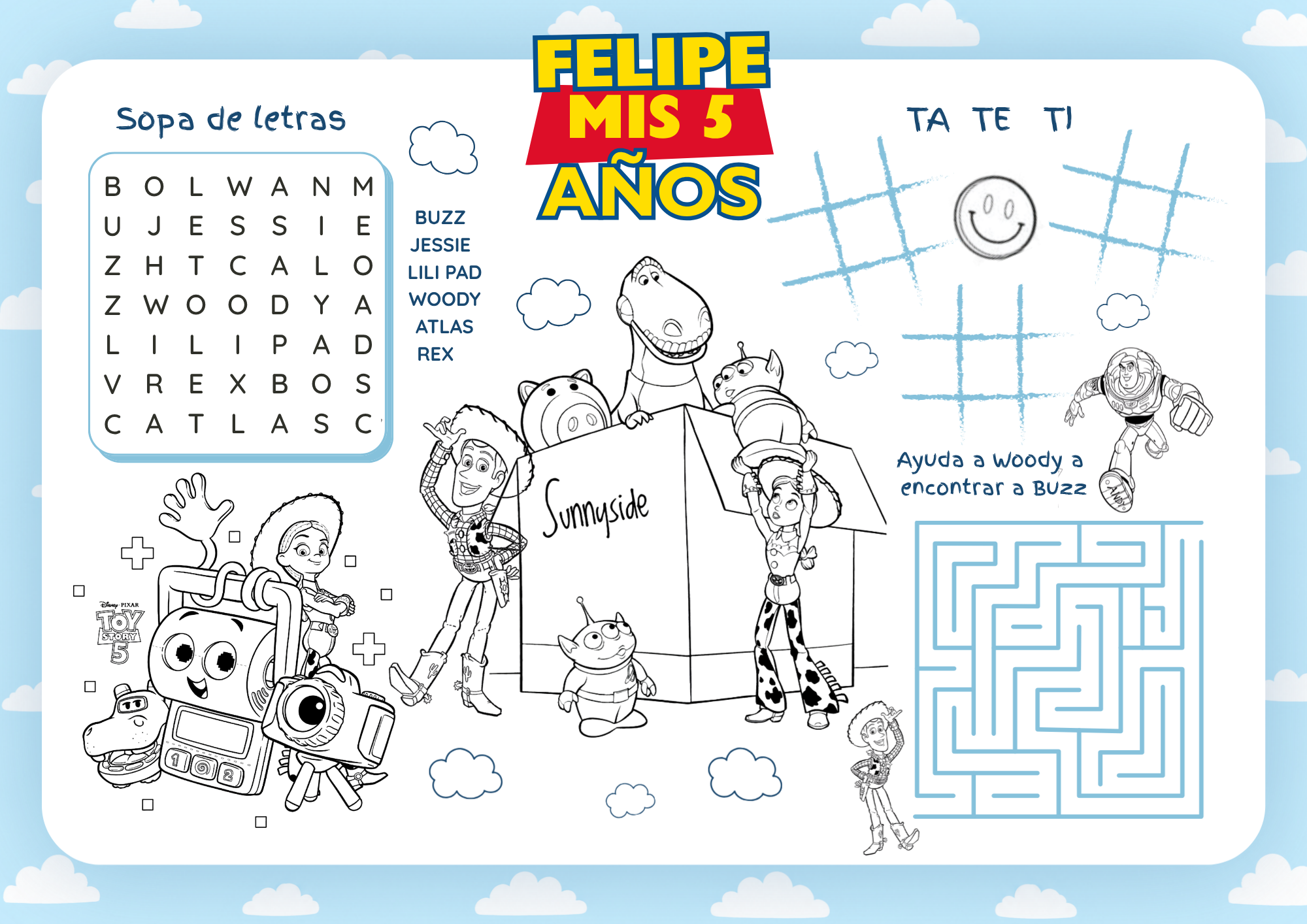 Mantel de juegos celeste