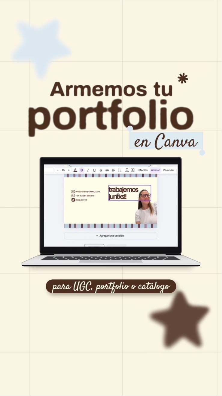 Plantilla de portfolio en Canva