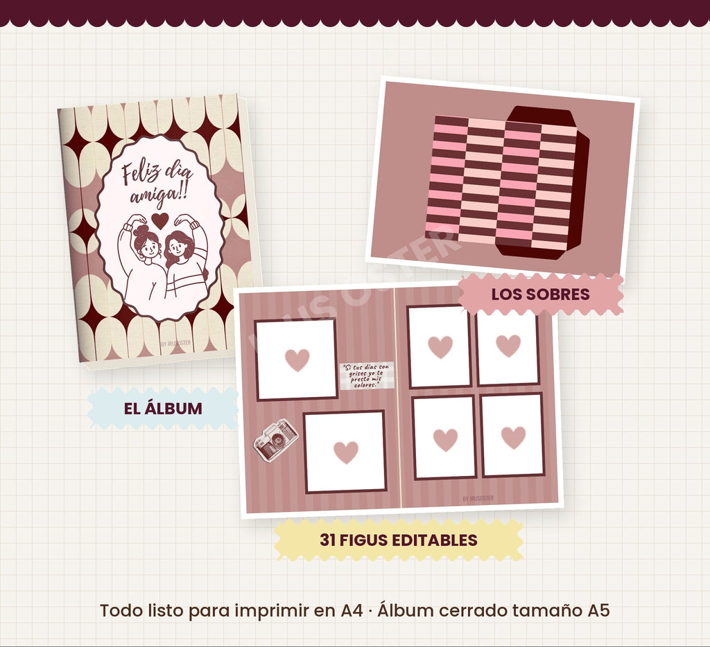 Álbum de Figus – Día del Amigo | Plantilla Editable en Canva