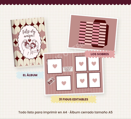 Álbum de Figus – Día del Amigo | Plantilla Editable en Canva