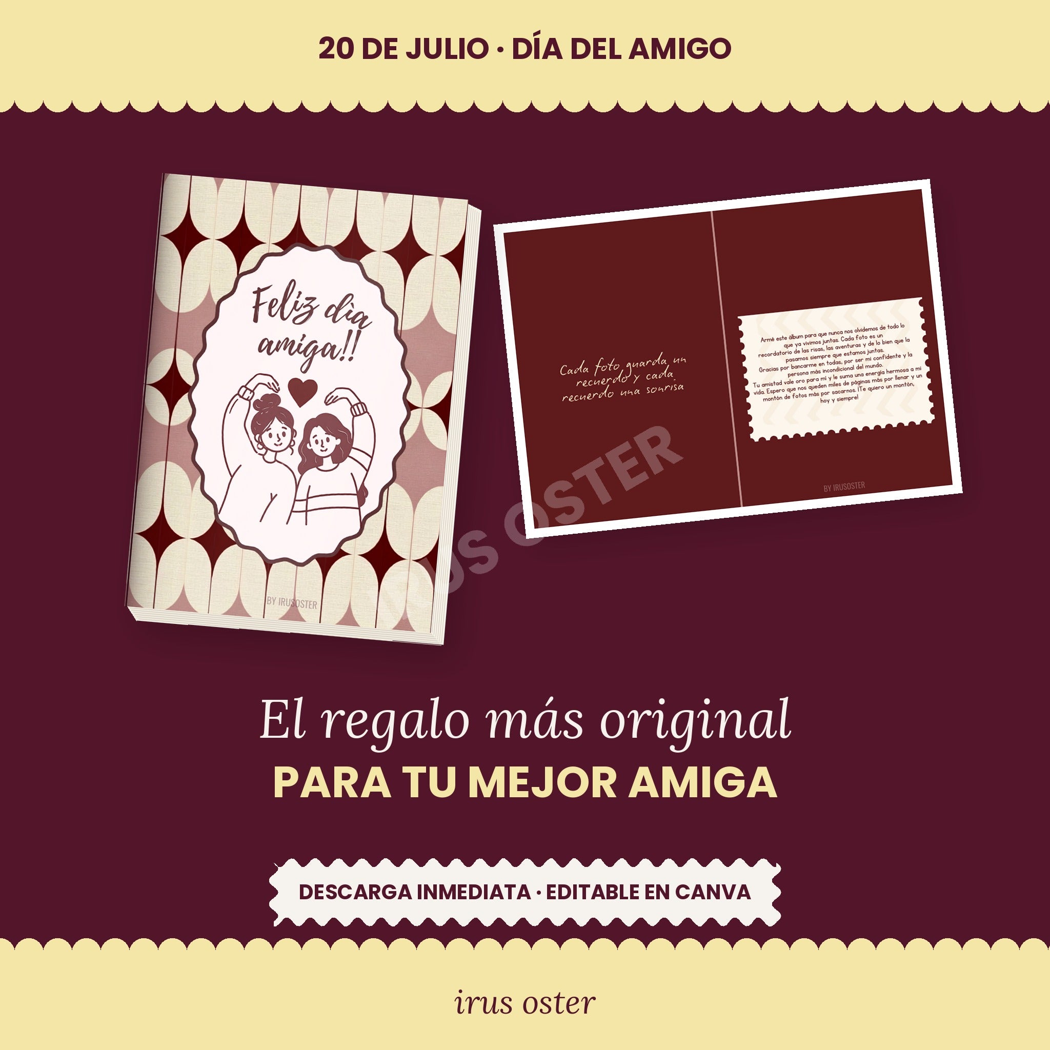 Álbum de Figus – Día del Amigo | Plantilla Editable en Canva